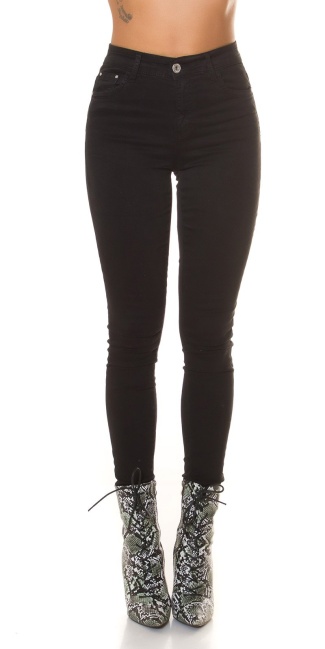 basic hoge taille jeans zwart